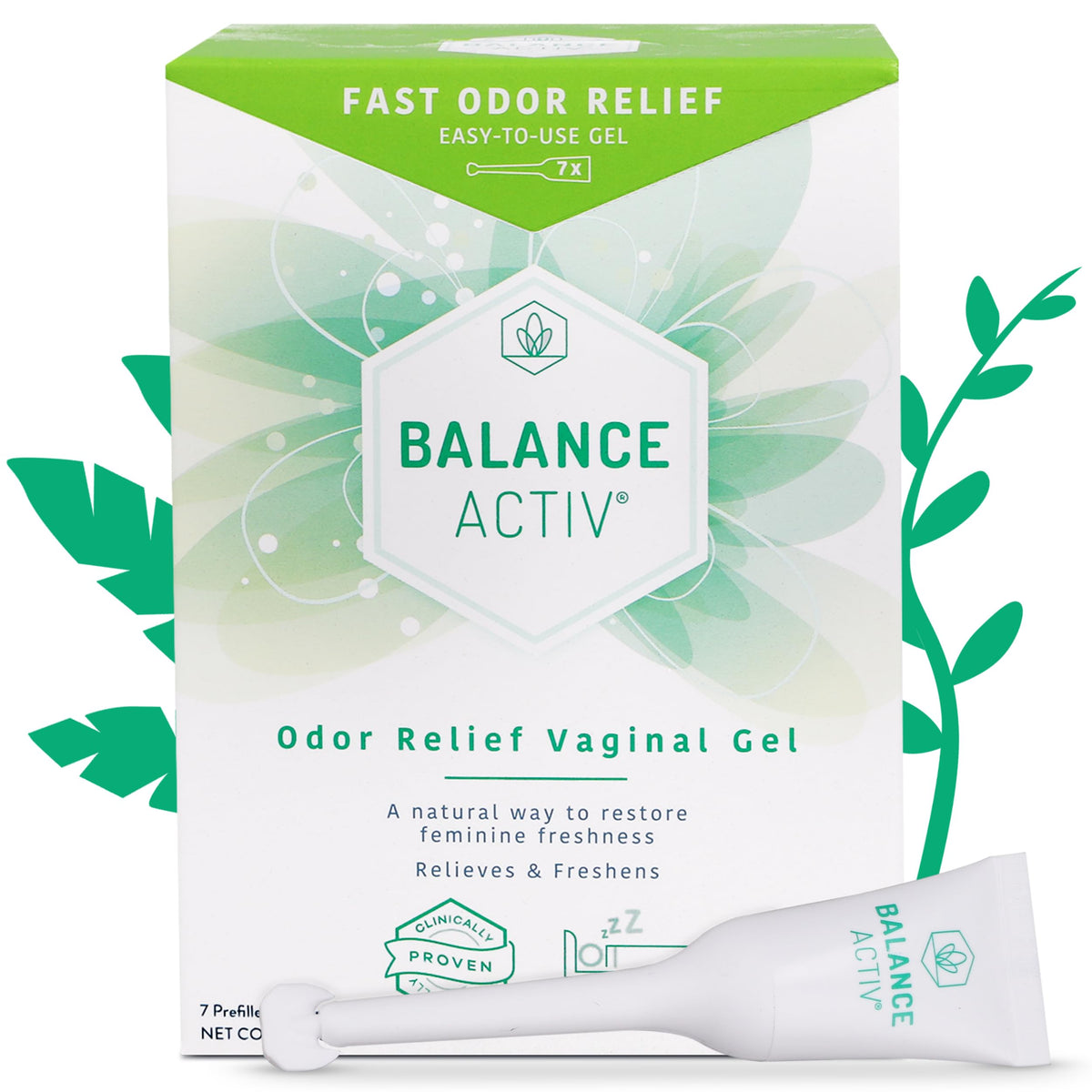 Balance Activ Vaginal Odor Relief Gel, pH Balanced, 7 Count, 1 Pack