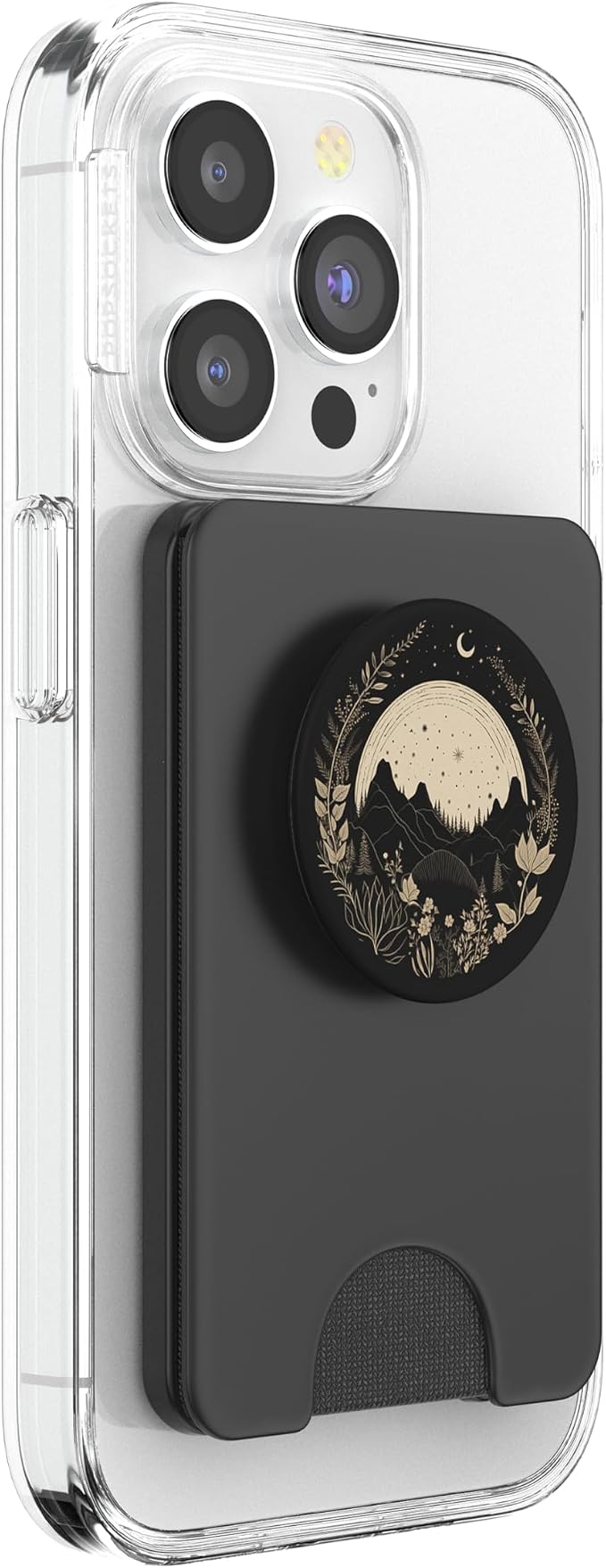 Boho Chic Floral Forest Nature Mountain Moon Hiking Camping PopSockets Adhesive PopGrip