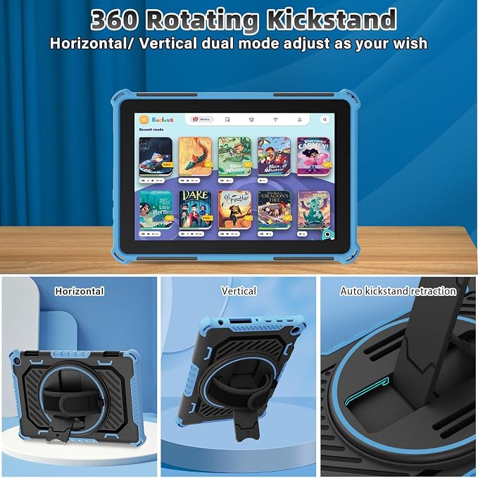 for Flre HD 8 &amp 8 Plus Case 12th/10th Generation | (2024/2022/2020 Release) with 360 Kickstand Hand Strap for Kids