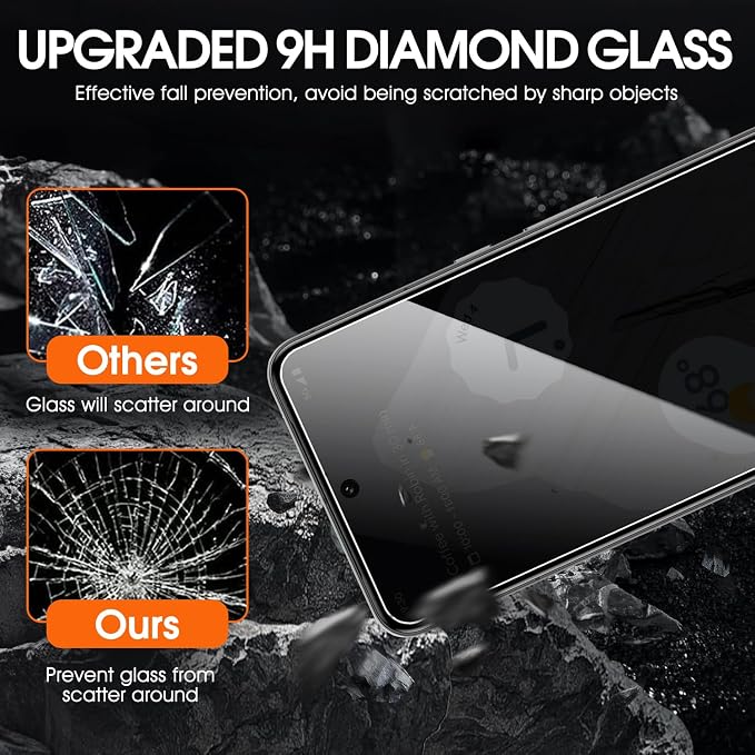 3 Pack Privacy Screen Protector for Google Pixel 10 9H Hardness Anti-Spy Tempered Glass Protection Film Google Pixel 10 6.3 Support Fingerprint Reader Anti-Scratch Case Friendly