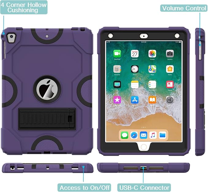 ZoneFoker Case for iPad 6th/5th Generation (9.7 Inch 2018/2017 Model) iPad Air 2 / 1st iPad Pro 9.7 Heavy Duty Shockproof Rugged Protective Case Alpine Green