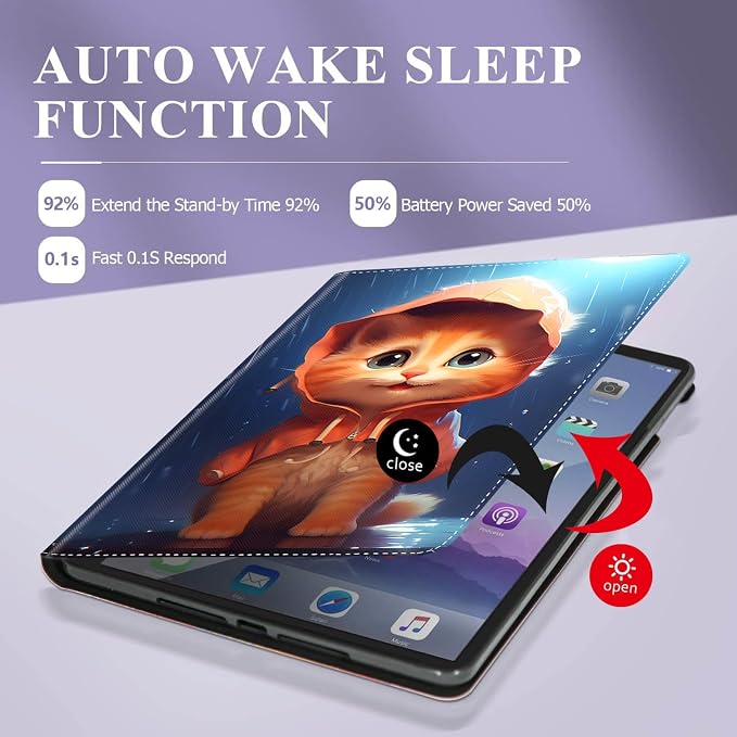 Case for iPad (A16) 11th Generation 11 Inch 2025 / iPad 10th Generation 10.9 Inch 2022 Ultra-Thin Multi-Angle Protective Cover with Auto Sleep/Wake A Dark Horse