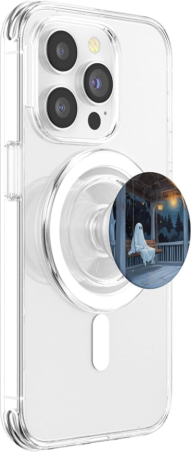 Ghost Sitting on Porch Swing at Night PopSockets Adhesive PopGrip
