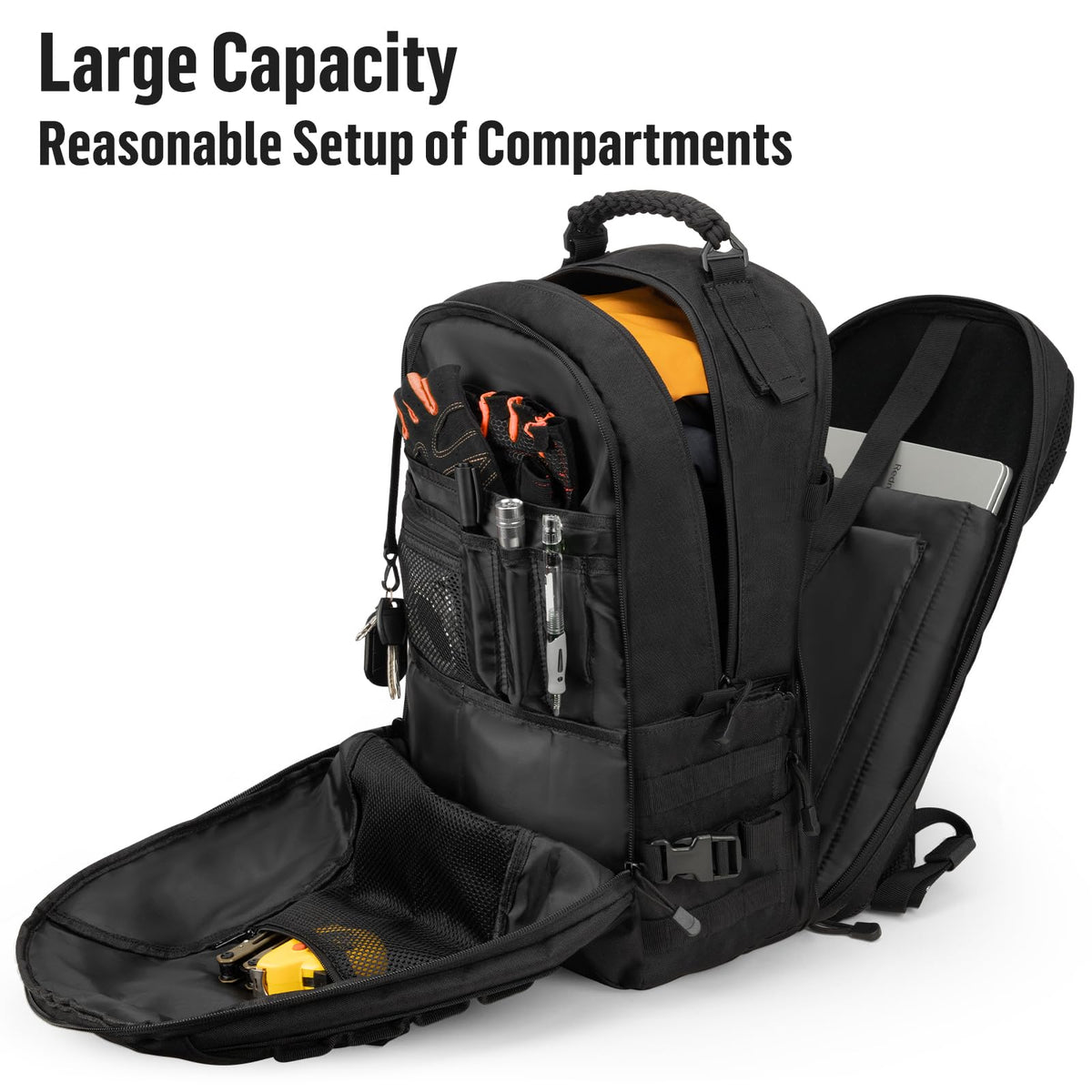 Urban Braver 25L Tactical Backpack for Men: Military MOLLE Assault Rucksack 900D with Laptop Compartment EDC Daypack Used for Hiking,Work,Sports,School,Travel