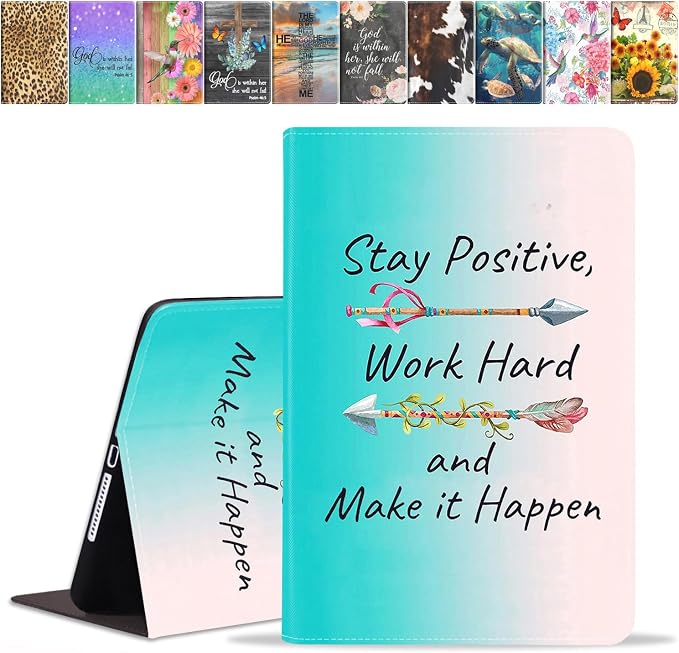 Case for iPad (A16) 11th Generation 11 Inch 2025 iPad 10th Generation 10.9 Inch 2022 Premium PU Leather Stand Folio Cover with Auto Sleep/Wake American Flag Sunflower and Cow