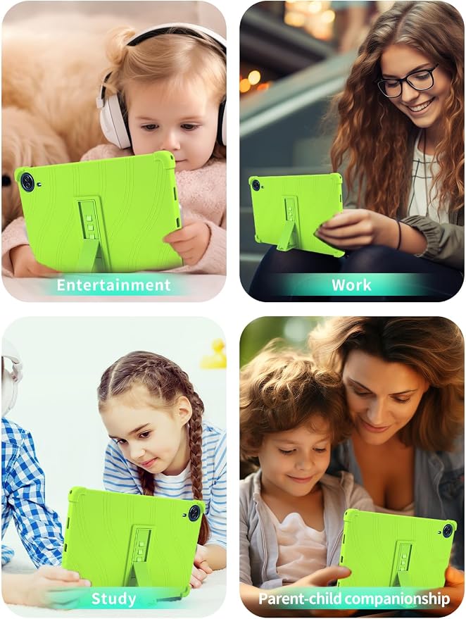 Case for Urao G140L Tablet 14 inch Android 15 TabletWUNIAK Shock Proof Lightweight Stand Rubber Shell Protective CoverKids Friendly Soft Silicone Adjustable Stand CoverBlack
