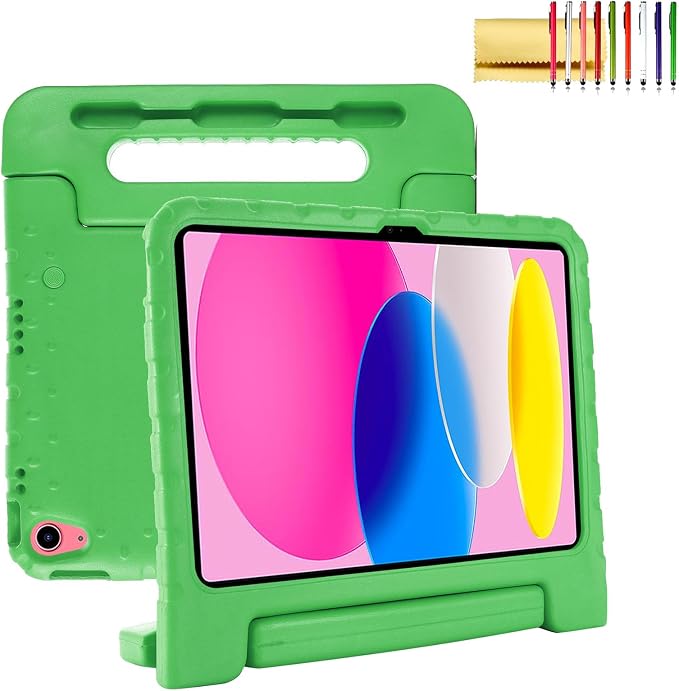 Dteck Kids Case for iPad 10.2 - Shockproof Rugged EVA Handle Stand Child Proof Case for iPad 9/8/7 Generation Black