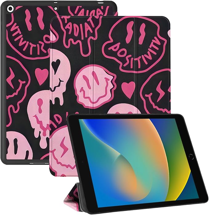 Compatible with iPad 10.2 inch Case 9th /8th /7th Generation Case (2021/2020/2019) Auto Sleep/Wake Cover Cute Abstract Aesthetic Preppy Women Girls-Black Bling Glitter Shiny Sparkly