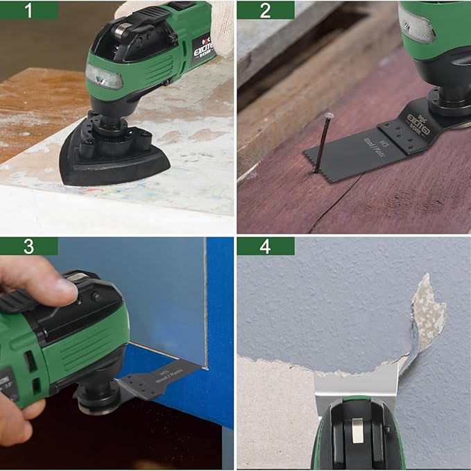 21V Cordless Oscillating Tool Kits, Brushless Oscillating Multitool with 6-variable speed, 2X3.0 Ah Battery and accessories for Cutting, Grinding, Scraping, Sanding