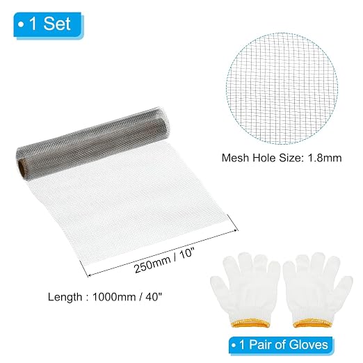 PATIKIL 40" L x 10" W Woven Wire Mesh, 12 Mesh 304 Stainless Steel Air Vent
