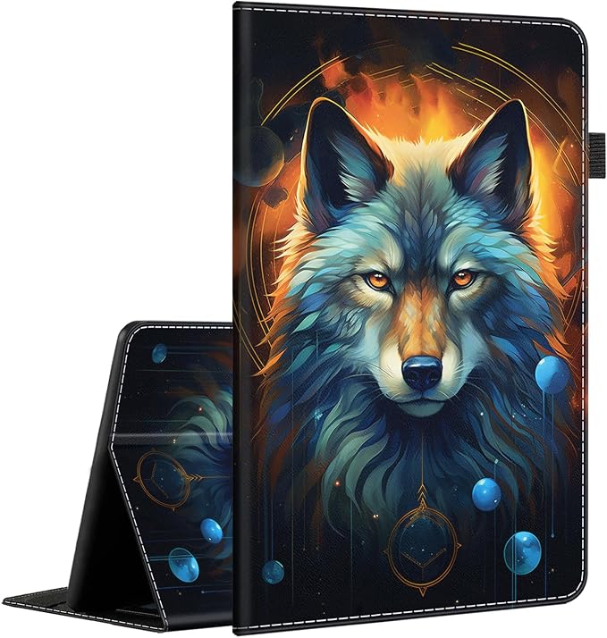 Case for All-New Amazon Fire HD 10 and 10 Plus Tablet (13th/11th Generation 2023/2021 Release) 10.1 - Slim Fit Standing Cover with Auto Sleep/Wake，Wolf