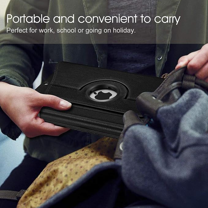 Fintie 360° Rotating Case for iPad 9th / 8th / 7th Generation 10.2 Inch | Swivel Stand Portrait &amp Landscape Viewing Shockproof Cover with Pencil Holder Auto Wake/Sleep Aqua Wave