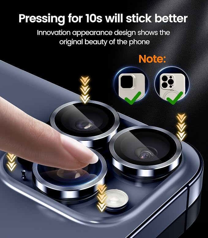 iGluz 2 Pack Anti-Reflection Camera Lens Protector for iPhone 17/16/16 Plus [98% Transmittance][1-Step Installation][Strong Adsorption] 9H Shatterproof Tempered Glass-Black