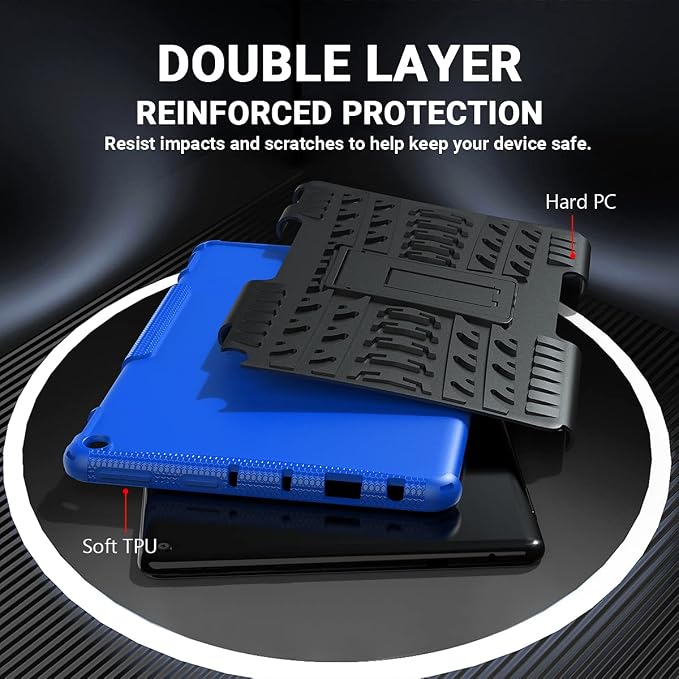 for 2023 Release Tablet Flre HD 10 &amp HD 10 Plus Case | 13th Generation Heavy Duty Dual Layer Shockproof Impact Resistance Protective Case with Kickstand for Kids