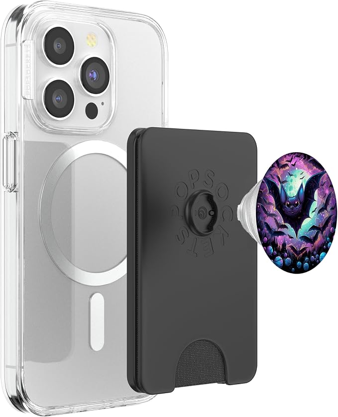 Gothic bat Spooky Bats in Front of Moon at Night PopSockets Adhesive PopGrip
