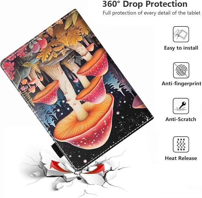 Case for Amazon Kindle Fire HD 8/Fire HD 8 Plus Tablet (12th/10th Generation 2024/2022/2020 Release) - PU Leather Folio Cover with Smart Auto Wake/Sleep Bald Eagle