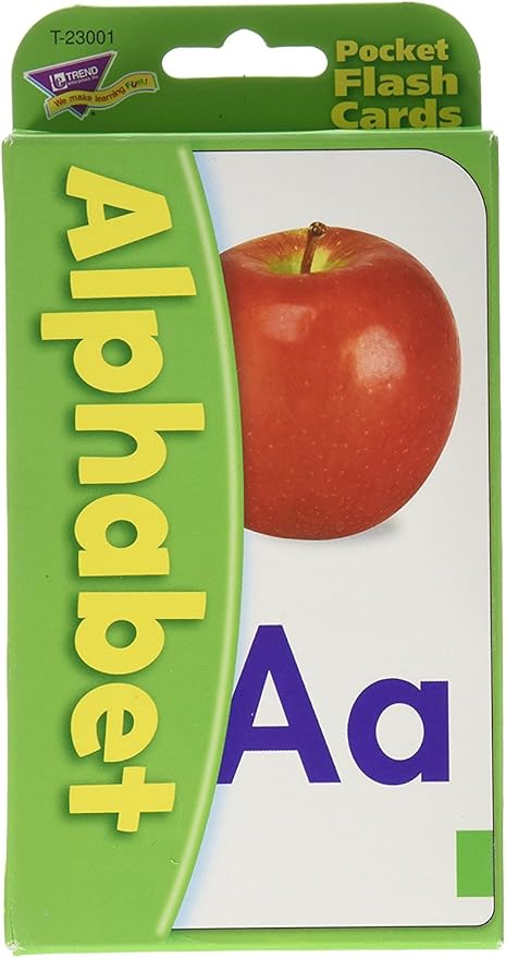 Trend Enterprises: Alphabet Pocket Flash Cards, Great for Skill Building and Home Use, 56 Self-Checking Cards Included, Match Letters to Photos and Words, for Ages 6 and Up
