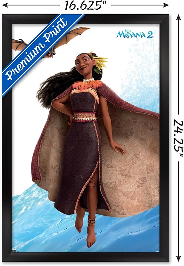 Trends International Disney Moana 2 - Matangi Wall Poster, 22.4L x 14.7W, Black Framed Version