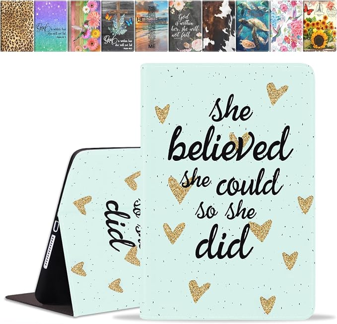 Case for iPad (A16) 11th Generation 11 Inch 2025 iPad 10th Generation 10.9 Inch 2022 Premium PU Leather Stand Folio Cover with Auto Sleep/Wake American Flag Sunflower and Cow