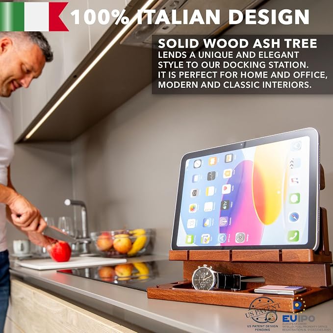 Greta Oto Wooden Personalized Docking Station gift for men Fathers Day Gift Personalized Gifts