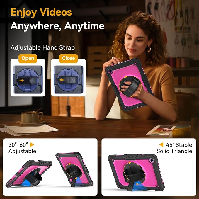 Case for Samsung Galaxy Tab A11+ Plus 11 Inch Ubearkk for Galaxy Tab A9+ Plus Case Full-Body Drop Protection Cover with Screen Protector 360° Rotating Stand and Hand/Shoulder StrapBrightblue