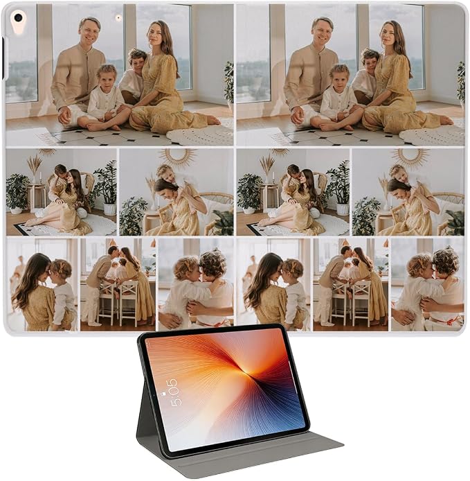 Custom Case for iPad Air 3rd Generation 2019 / iPad Pro 2017 10.5 inch Personalized Customized Picture Logo Text Name PU Leather Tablet Cover Premium Folio Flip Stand Case Auto Wake/Sleep