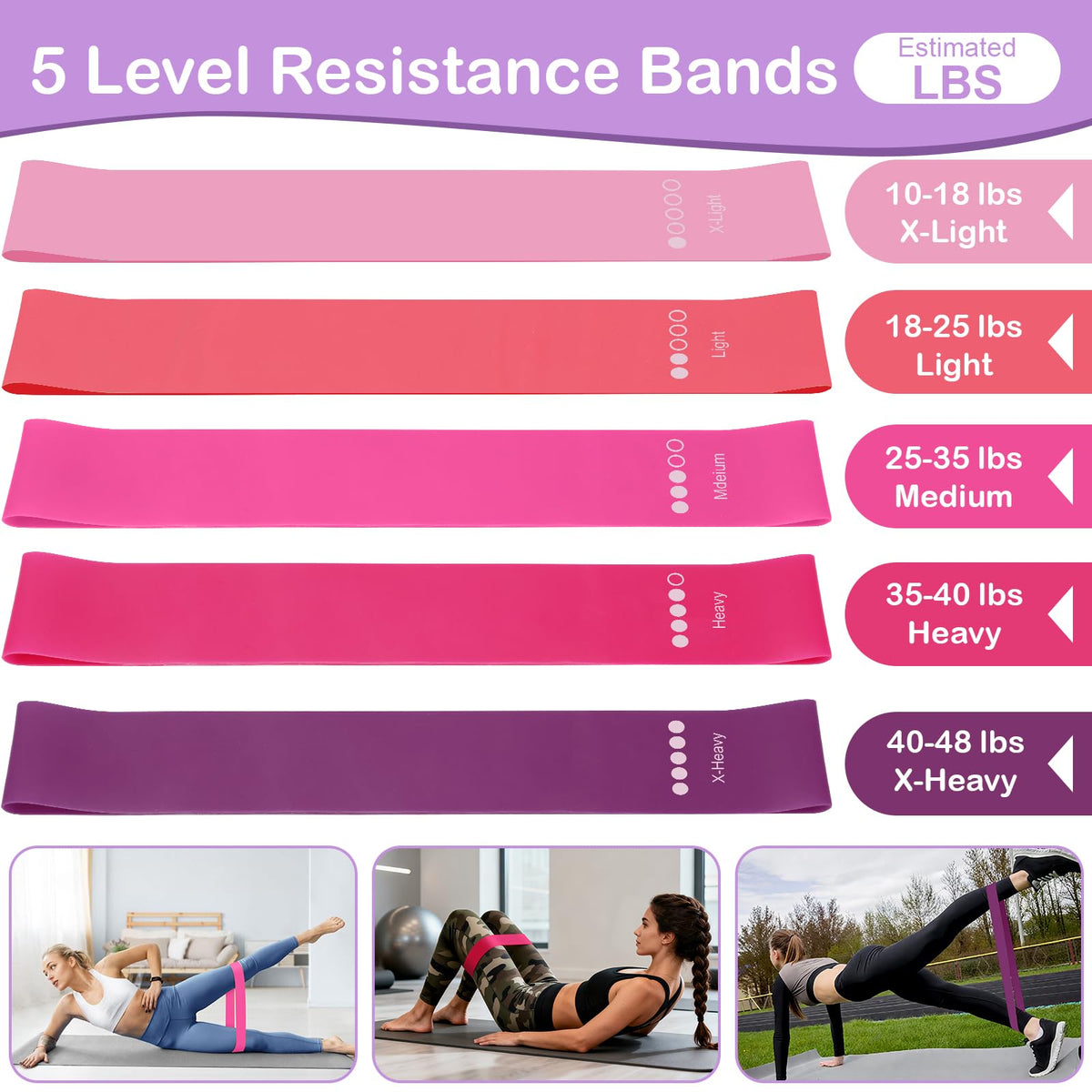 Hoedia Pilates Kit for Women, Pilates Equipment Ring and Ball Set, Purple