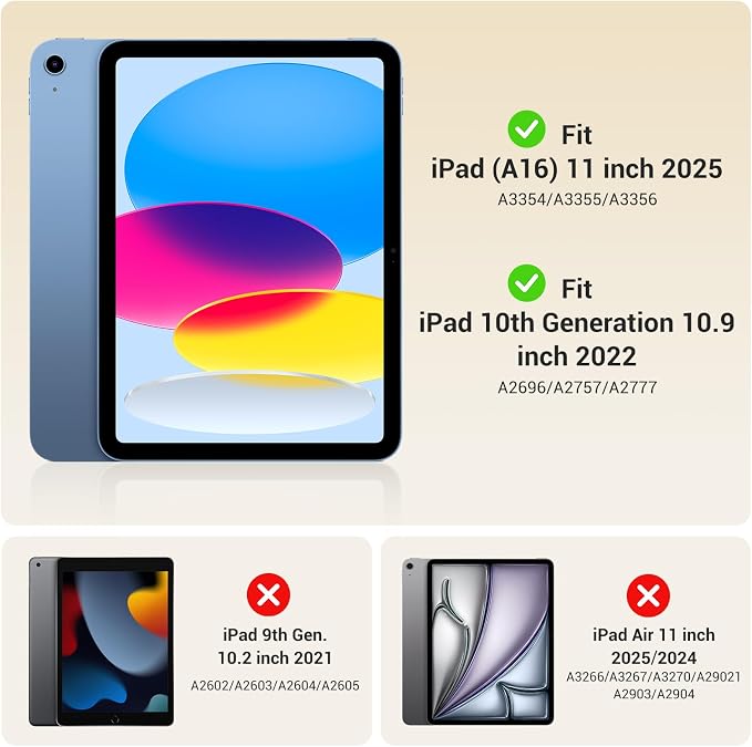 CoBak Premium Leather Case for iPad (A16) 11th Generation 11 Inch (2025) iPad 10th Generation 10.9 Inch (2022) - Elegant Magnetic Flip Cover with Auto Wake/Sleep Pencil Holder and Multi-Angle Stand