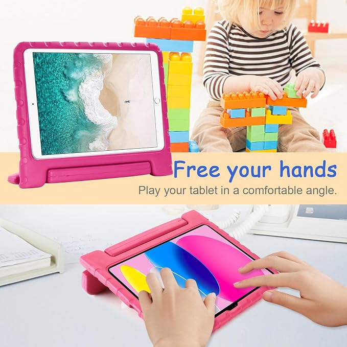 Kids Case for iPad Pro 11 M5/M4 &amp iPad Air 11 (2026/2025/2024) Shockproof Case with Pencil Holder Techcircle Light EVA Foam Handle Stand Bumper Protective Child Friendly Drop Proof Cover Black