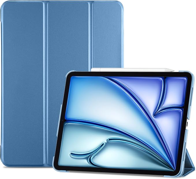 ProCase Smart Case for iPad Air 11-inch M4/M3/M2 &amp Air 10.9 5th/4th Gen | Hard Back Cover with Auto Sleep/Wake Slim Lightweight Case for iPad Air 11 2026/25/24 &amp 10.9 2022/2020-Aqua