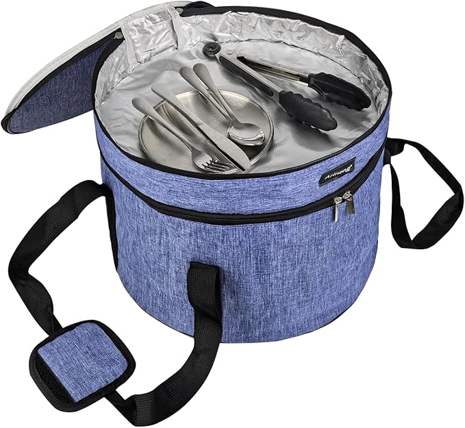 10 inch Round Cake Carrier Box with Lid and Handle, Transportation Insulated Bag for Cakes, Cupcakes and Pies, Triple Locking Design for Safe Transportation (Purple, 5.5 Inches High)