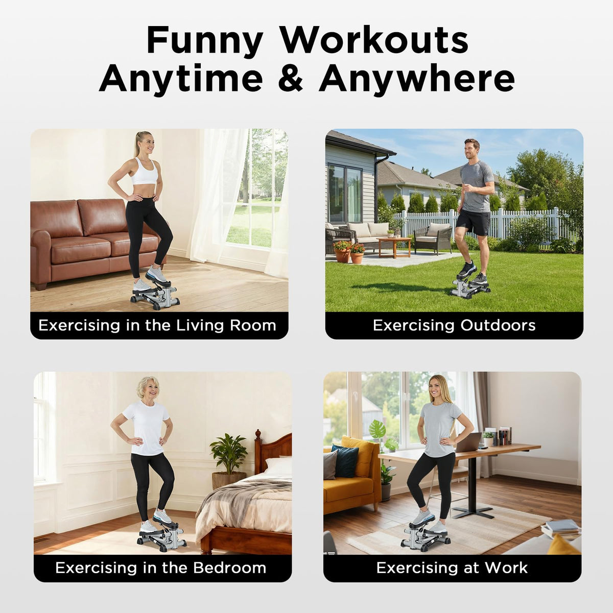 Mini Stepper for Exercise at Home, Stair Stepper with Workout Equipment