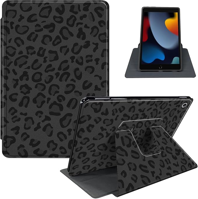 for iPad 11th Generation (A16 2025) 11 / iPad 10th Gen 10.9 2022 Case 360° Rotating PU Leather Stand Cover with Auto Sleep/Wake Shockproof TPU Backl Raccoon Perched