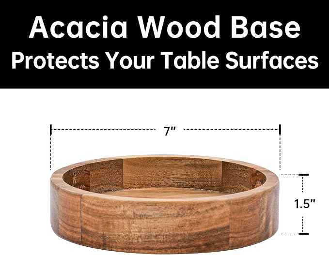 Extra Large Glass Salad Bowl Set - Party Salad Bowls with Acacia Wood Base and Serving Utensils - Elegant and Practical Kitchen Must-Have