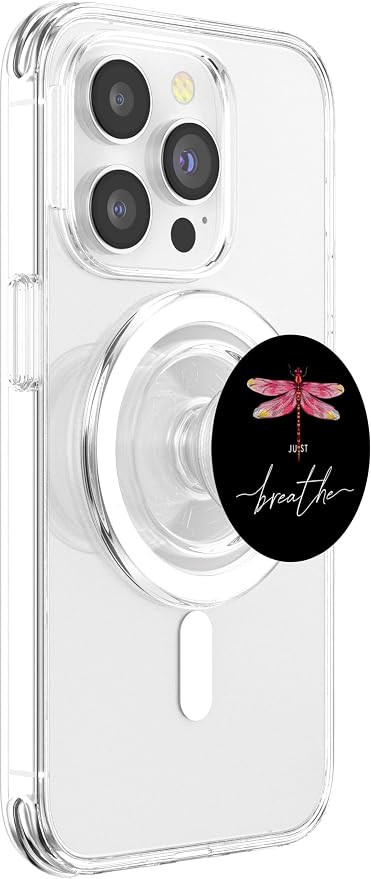 Just Dragonfly Motif Summer Breathe Inspiration Saying PopSockets Adhesive PopGrip