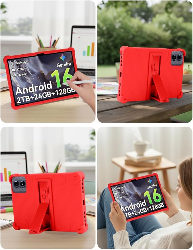 Case Compatible with TABWEE T50 11 inch Tablet – Shockproof Silicone Protective Case with Kickstand Anti-Slip Drop-Resistant Business Style (Black)