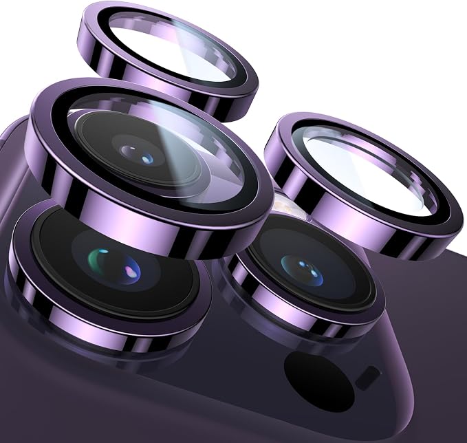 UltraGlass for iPhone 16 Pro Max/16 Pro Camera Lens Protector [NO.1 Military Grade Shatterproof] iPhone 16 Pro Max Camera Protector 16 Pro Lens Cover [Longest Durable] Easy Install Black Titanium