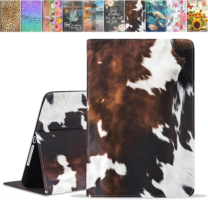 Case for iPad (A16) 11th Generation 11 Inch 2025 iPad 10th Generation 10.9 Inch 2022 Premium PU Leather Stand Folio Cover with Auto Sleep/Wake American Flag Sunflower and Cow