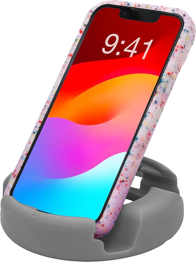 GoDonut Plus+ - Smartphone and Tablet Stand - Compatible with Lager Cases with Charging Port Access - for use at Work at Home Travel and on-the-go (Black)