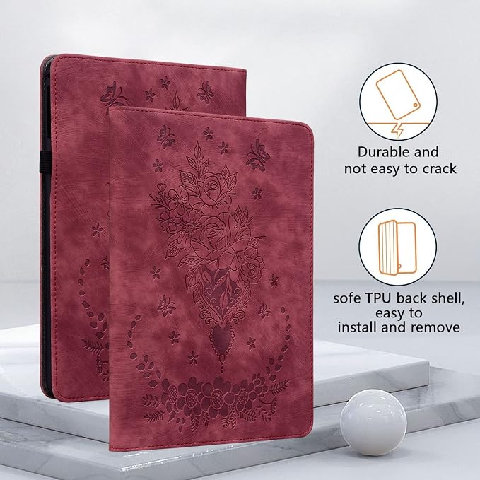 Case for All-New Amazon Fire HD 10 and 10 Plus Tablet (13th/11th Generation 2023/2021 Release) 10.1 Multi-Angle Flip PU Leather Cover with Stylus Holder for Fire HD 10 2023 Case Blue