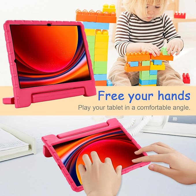 Kids Case for Samsung Galaxy Tab S10 FE Plus 13.1 (2025) Techcircle Handle Stand Light EVA Foam Bumper Protective Rugged Drop Protection Child Proof Cover Black