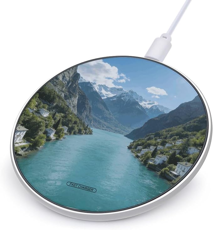 Lake Como Wireless Charger Portable 10W Fast Wireless Charging Pad Compatible with Phone Ultra-Thin Charging Station Lightweight Charger Mat for Travel Home Office Desk
