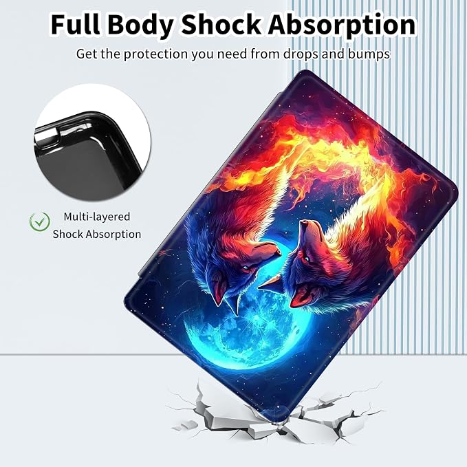for Samsung Galaxy Tab A9 Plus Case 11 Inch 2024 2023 (SM-X210/X216/X218)360 Degree Rotating Smart Cover Case with Auto Sleep/Wake-Beautiful Highland Cow