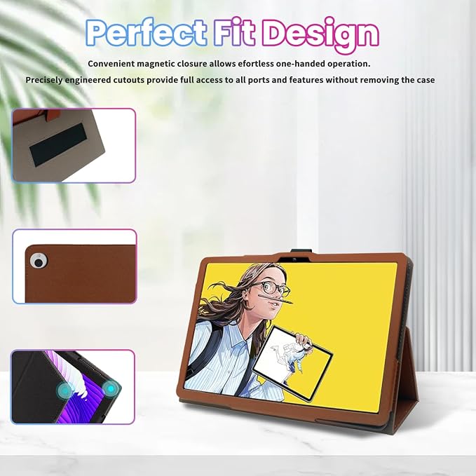 Case for Wacom MovinkPad 11 11-Inch TabletShockproof PU Leather Cover with Hand Strap Two-Fold StandCompatible with MovinkPad 11 11 Android Tablet (Black)