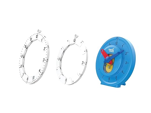Hand2Mind Advanced NumberLine Teaching Clock - Telling Time & Elapsed Time Learning for Kids, Set of 6