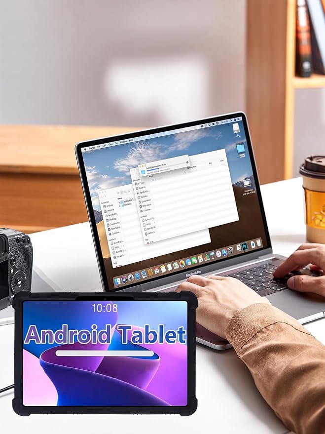for kelankeke K10 Android 10-Inch TabletUYRUREL Skin-Friendly Soft Silicone Protective CaseFull Protection Against Drops and Scratcheswith Adjustable Viewing StandBlack.