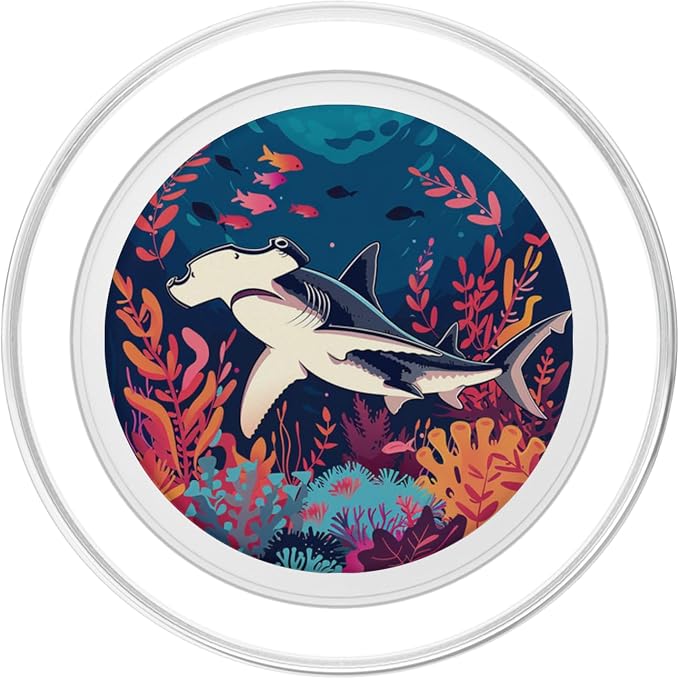 Hammerhead Shark Floral PopSockets Adhesive PopGrip