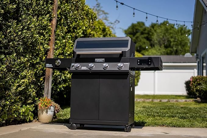 Monument Grills 4-Burner Liquid Propane Gas Smart bbq Grill Denali 425 with Stainless Steel Smoke Box(2 Items)