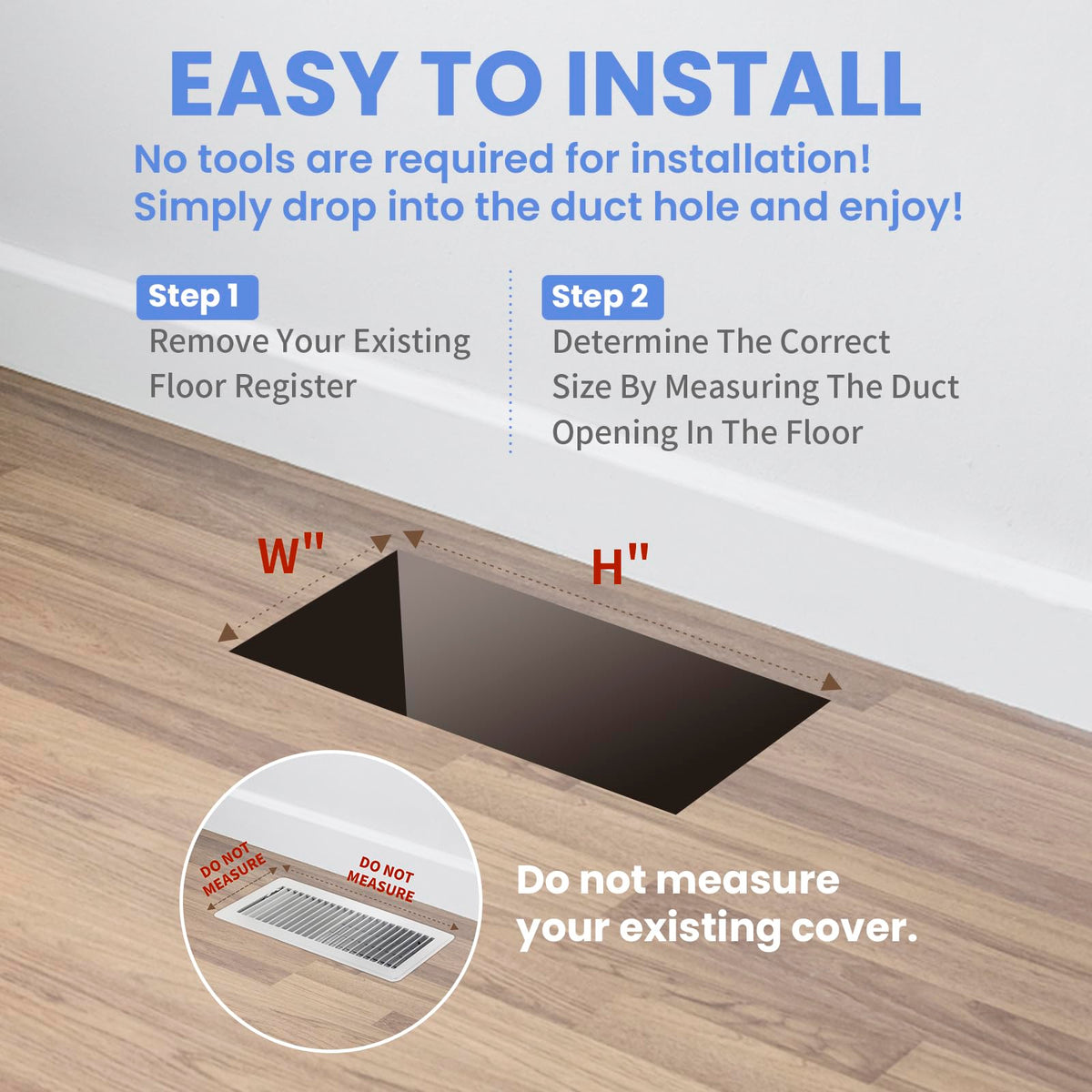 Howeall 4x10 Inches Heavy Duty Walkable Floor Register - Easy Adjust Air Supply Lever Decorative Floor Vent Covers - Savannah Design Vent Covers for Home - Antique Brass