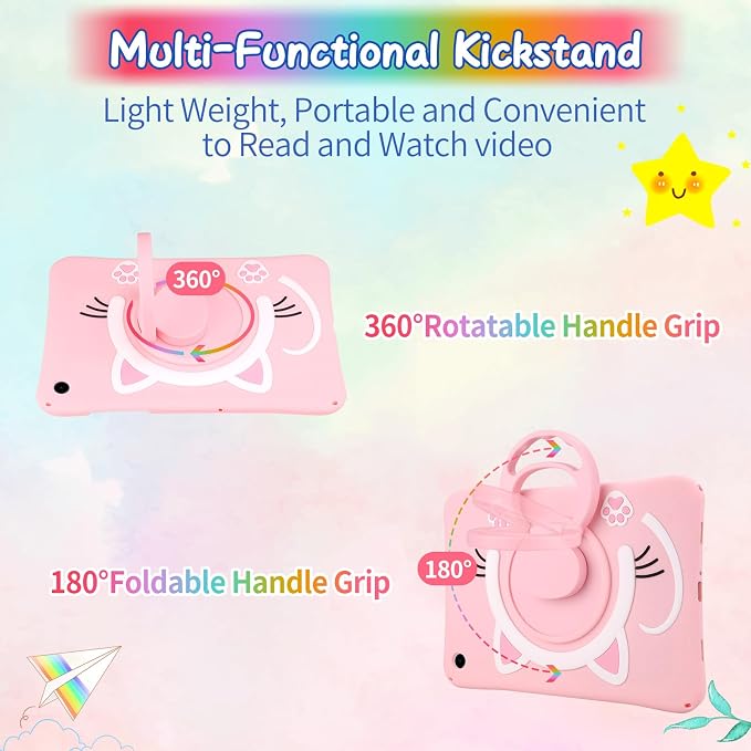 WESADN Case for Samsung Galaxy Tab A11+ Plus 2025Galaxy Tab A9+ Plus Case 11 Inch 2023 Kids Girls with Screen Protector/360 Rotating Kickstand/Lanyard Kids Cute Silicone Full Body Protective Cover